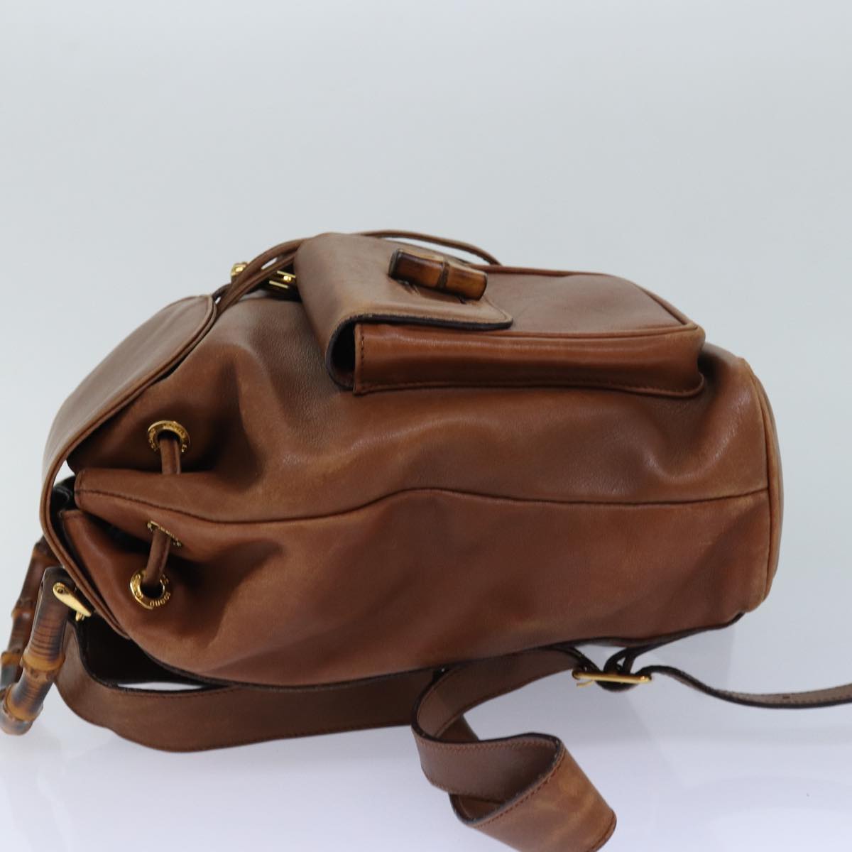 GUCCI Bamboo Backpack Leather Brown ep5157