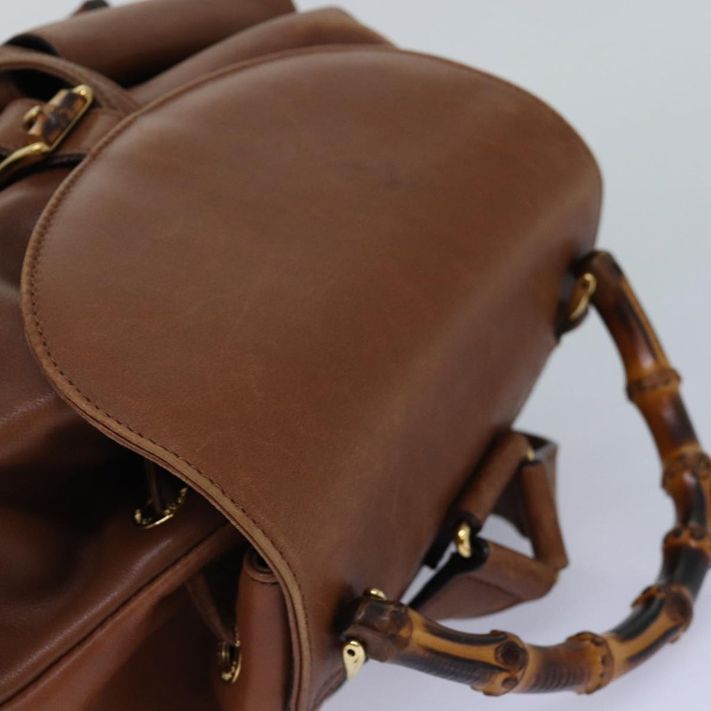 GUCCI Bamboo Backpack Leather Brown ep5157