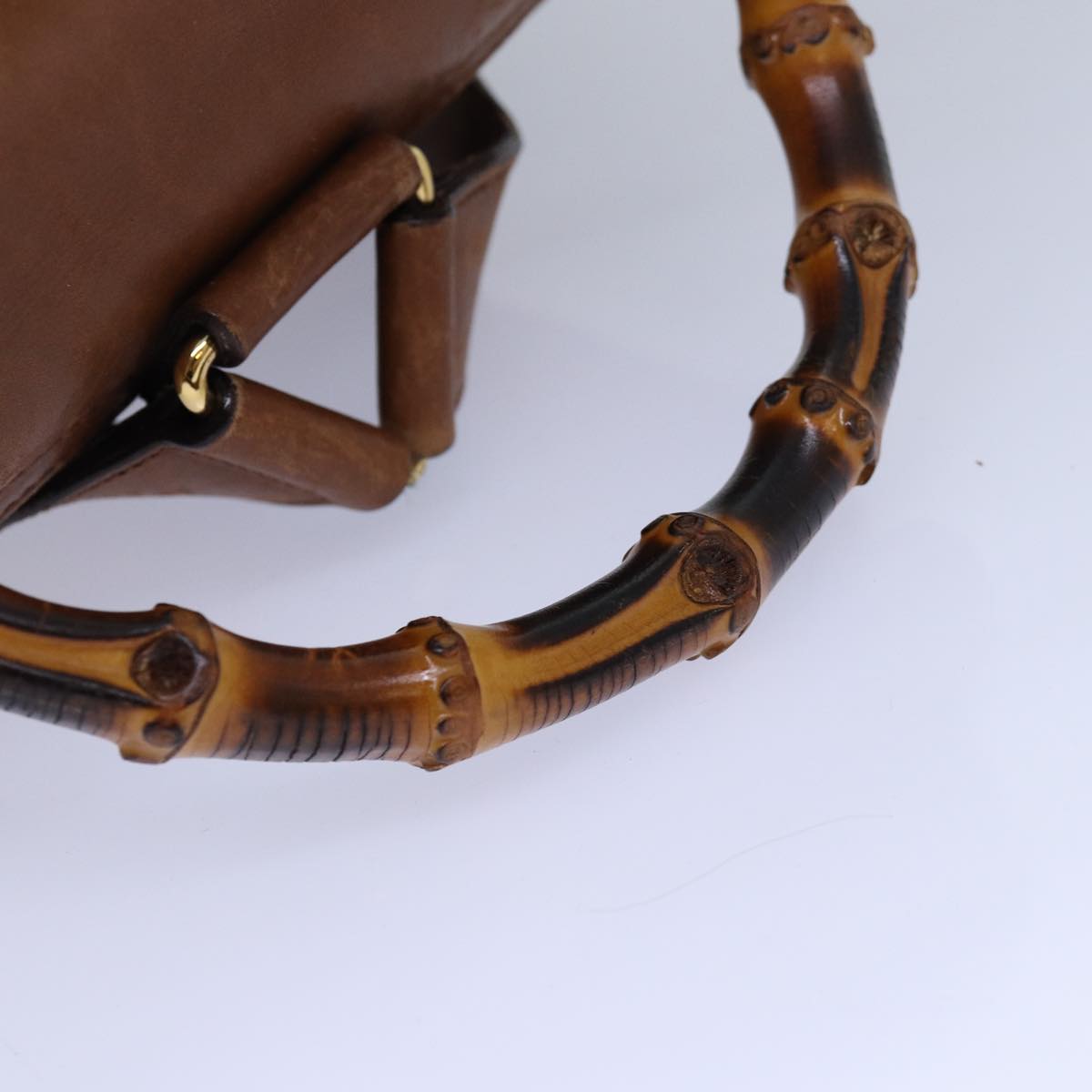 GUCCI Bamboo Backpack Leather Brown ep5157