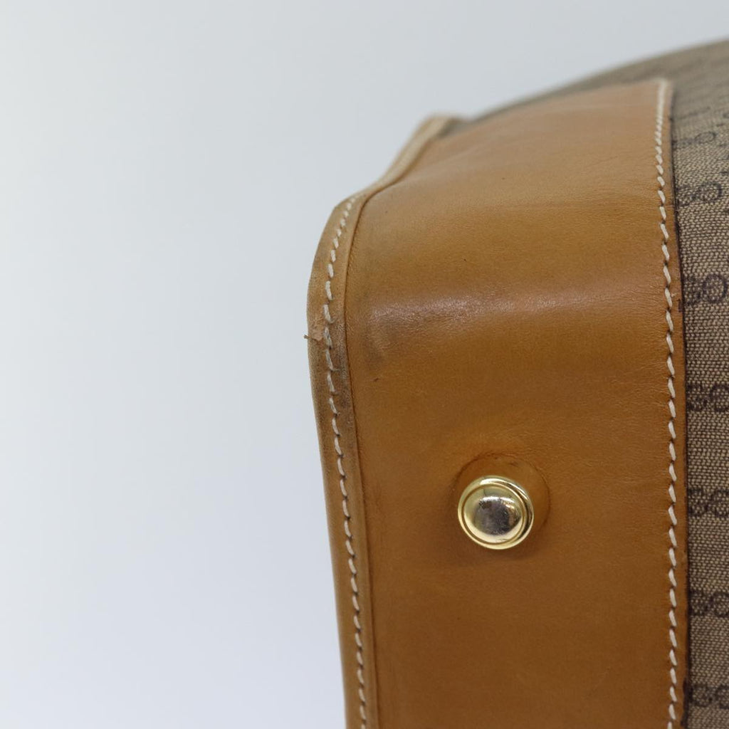 GUCCI Micro GG Canvas Boston Bag PVC Leather Beige ep5159