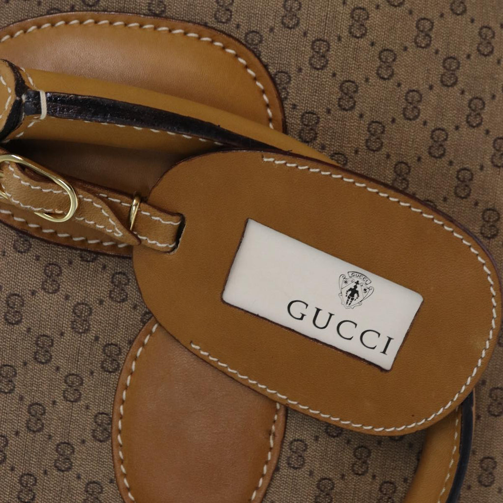 GUCCI Micro GG Canvas Boston Bag PVC Leather Beige ep5159