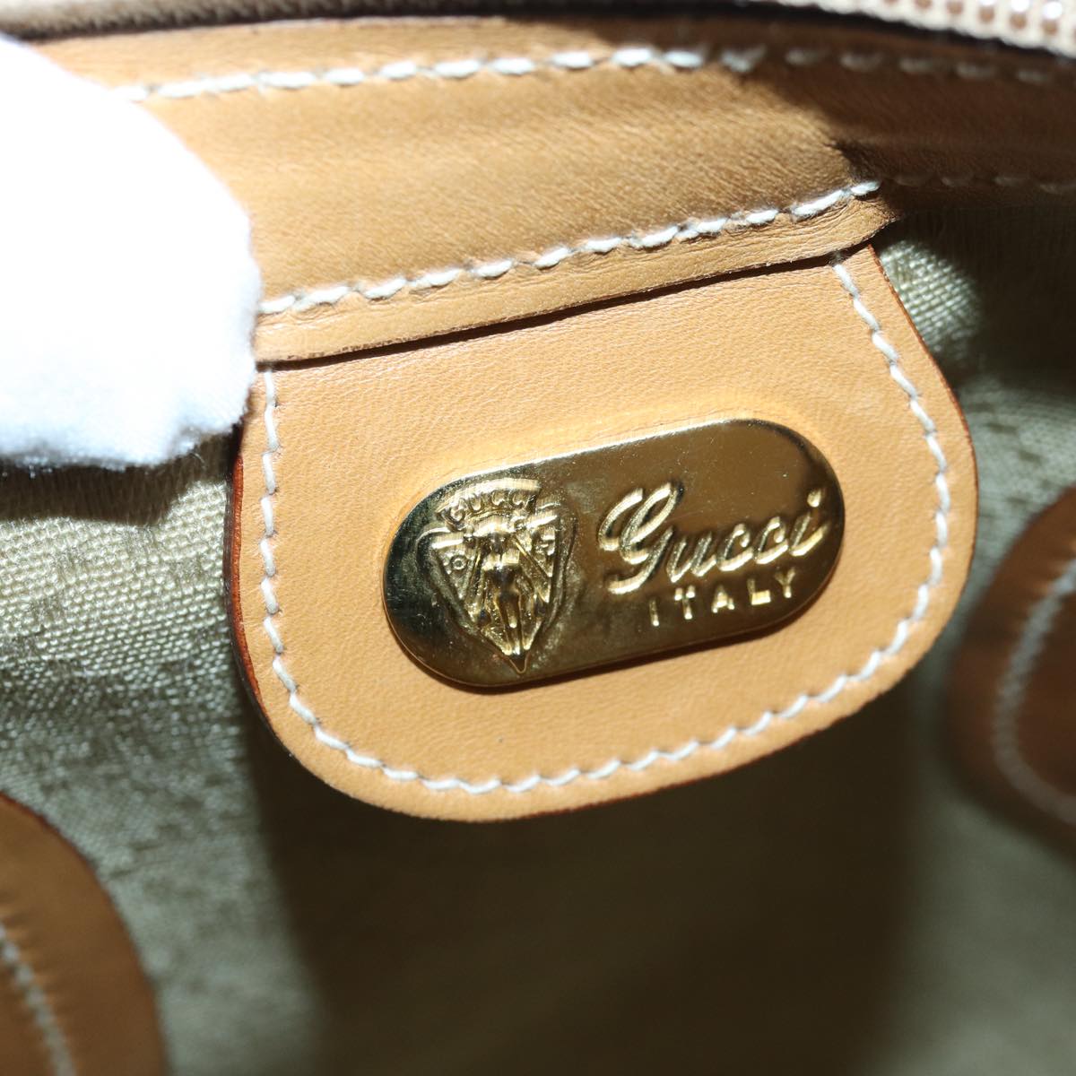 GUCCI Micro GG Canvas Boston Bag PVC Leather Beige ep5159