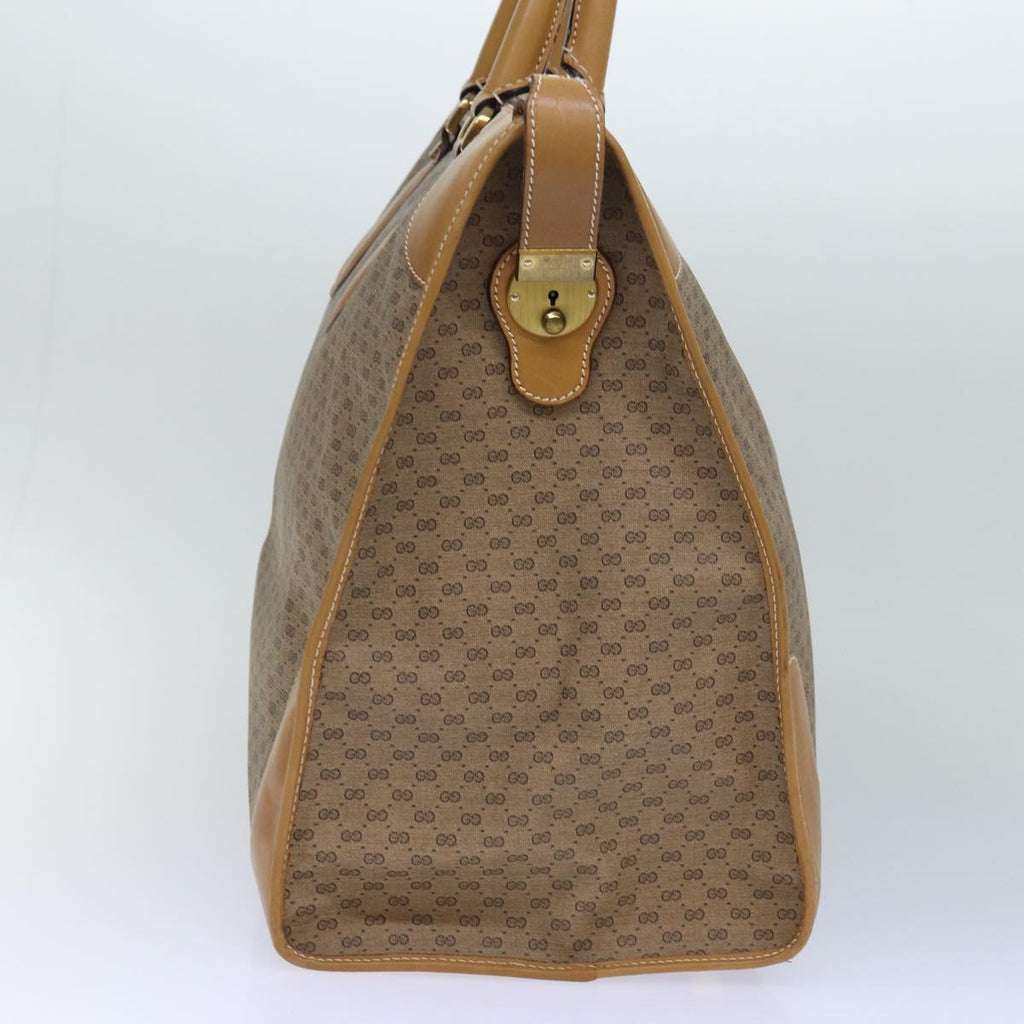 GUCCI Micro GG Canvas Boston Bag PVC Leather Beige ep5159
