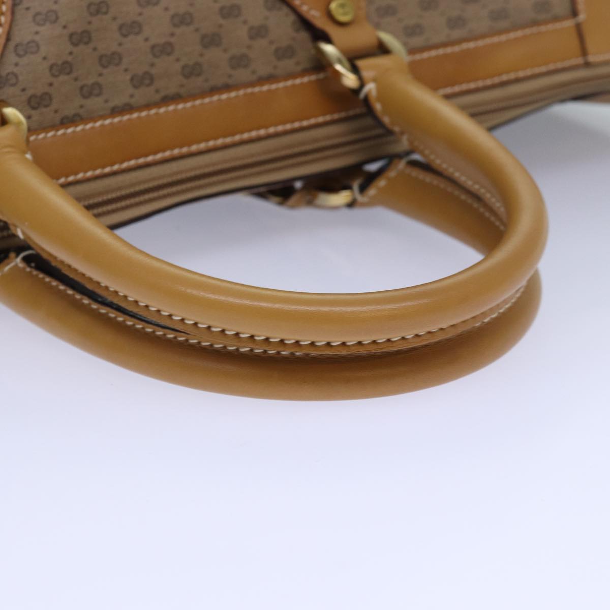 GUCCI Micro GG Canvas Boston Bag PVC Leather Beige ep5159