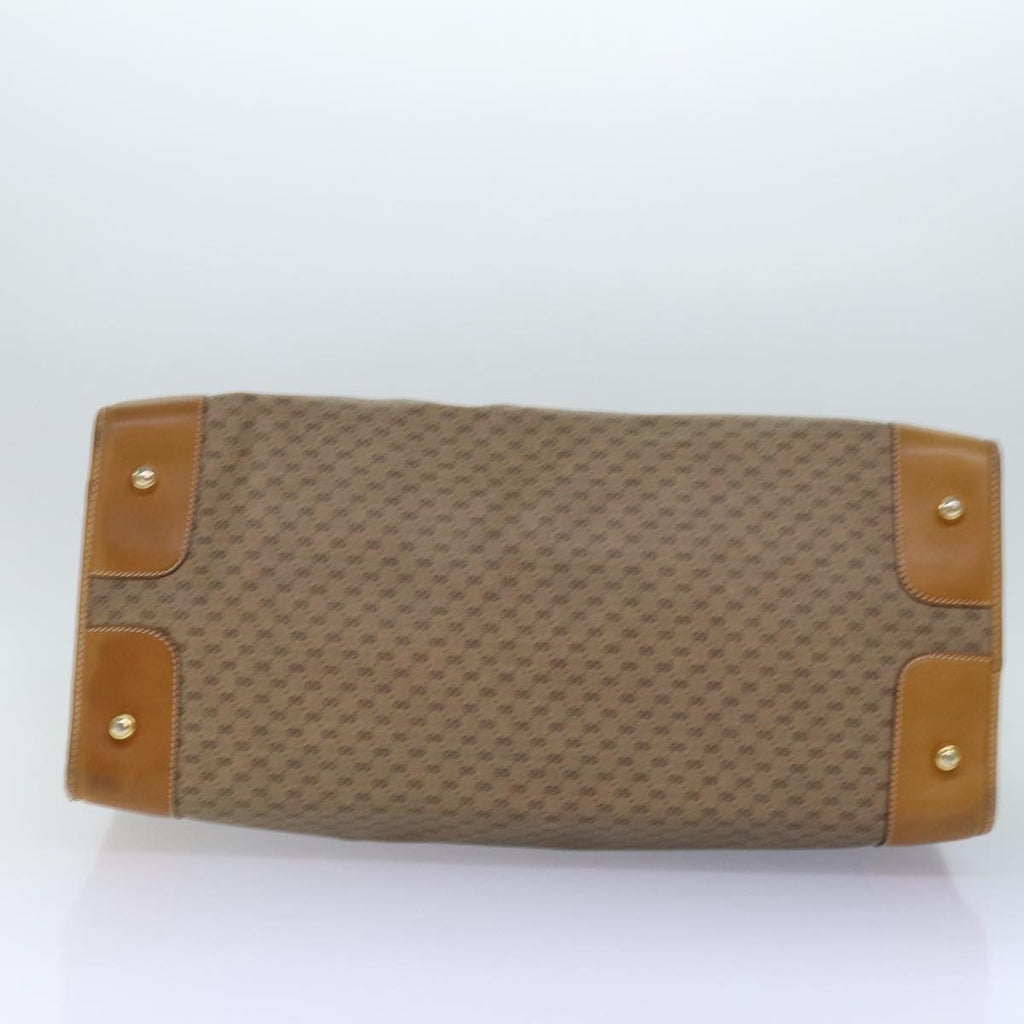 GUCCI Micro GG Canvas Boston Bag PVC Leather Beige ep5159