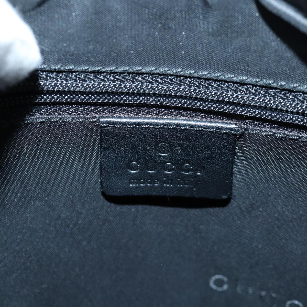 GUCCI Shoulder Bag Leather Black Silver 001 3814 ep5160