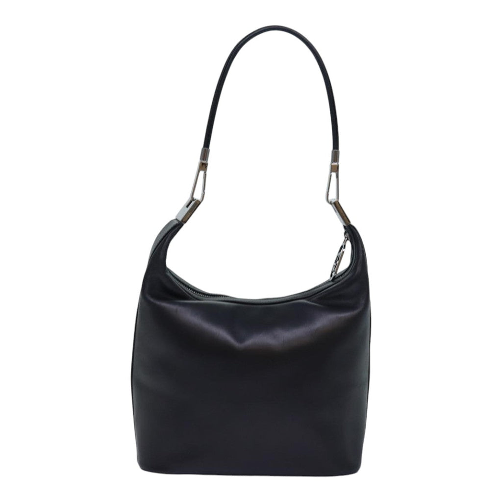 GUCCI Shoulder Bag Leather Black Silver 001 3814 ep5160