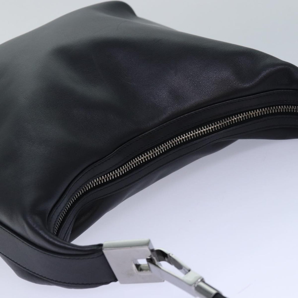 GUCCI Shoulder Bag Leather Black Silver 001 3814 ep5160