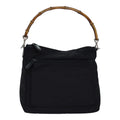 GUCCI Bamboo Hand Bag Nylon Black Silver 000 2404 0509 ep5162
