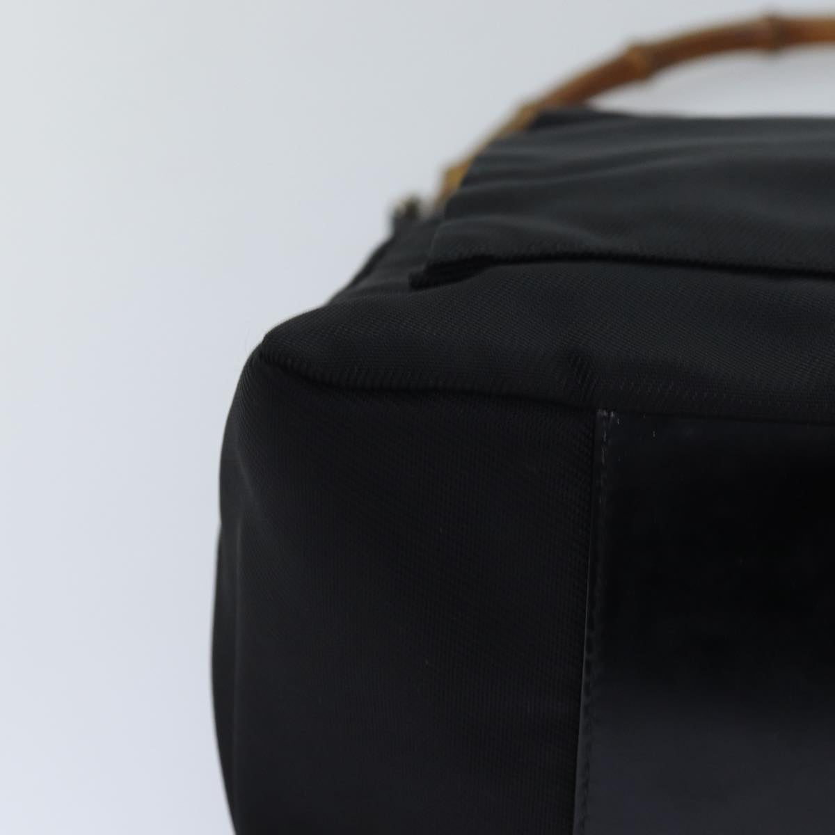 GUCCI Bamboo Hand Bag Nylon Black Silver 000 2404 0509 ep5162