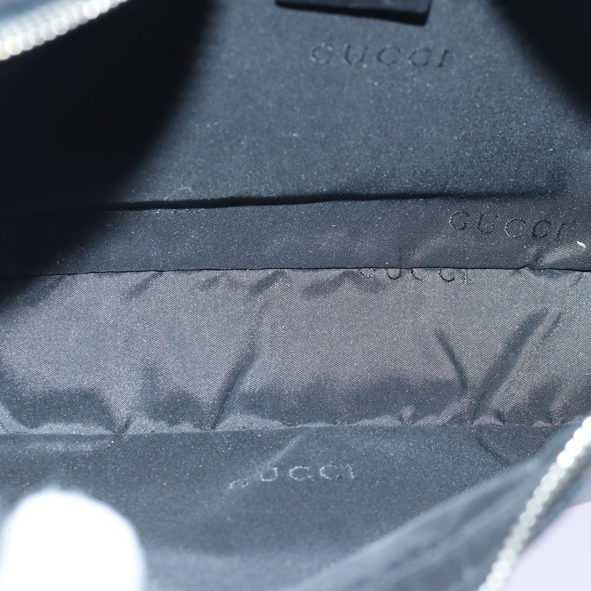 GUCCI Shoulder Bag Leather Black Silver 001 3812 ep5165