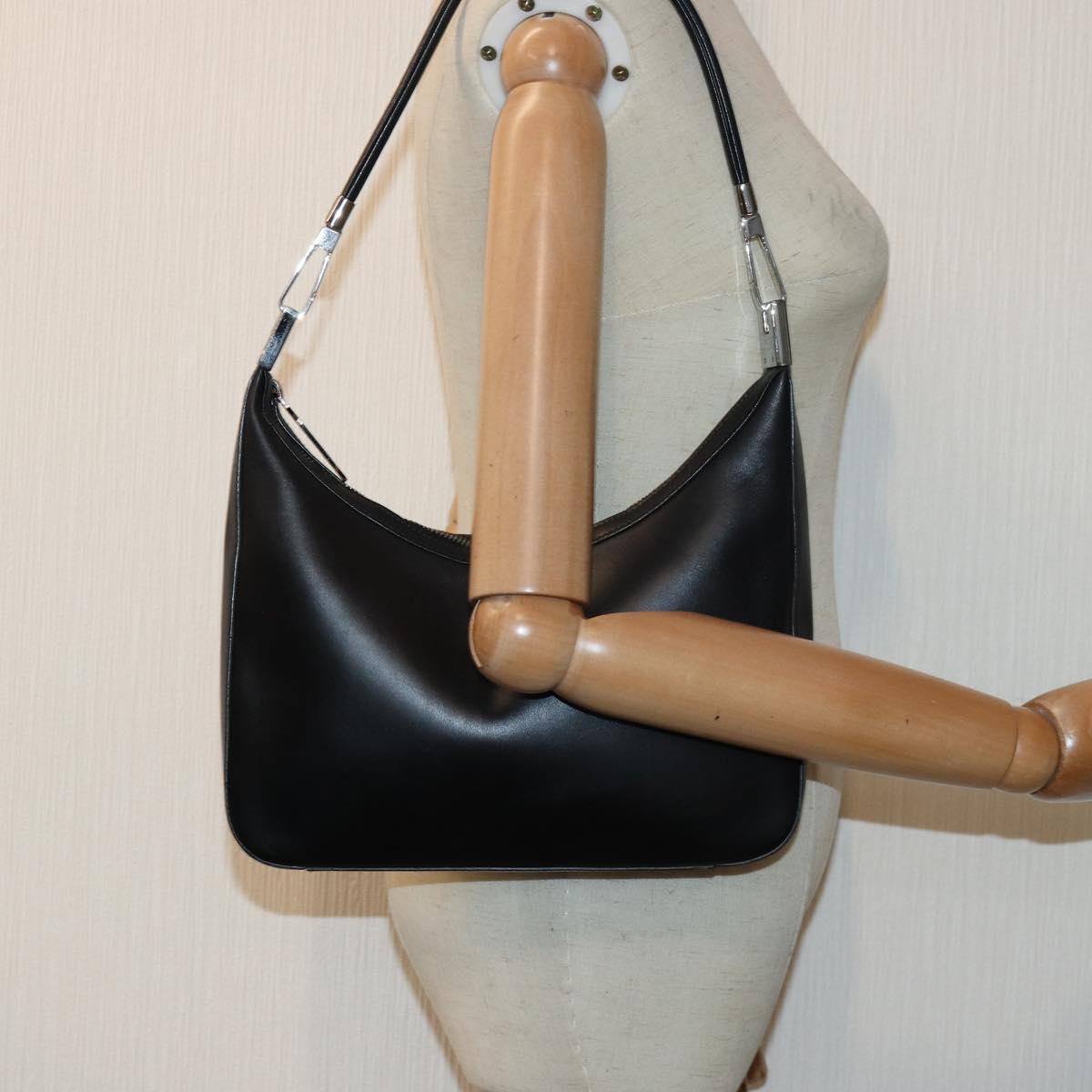 GUCCI Shoulder Bag Leather Black Silver 001 3812 ep5165
