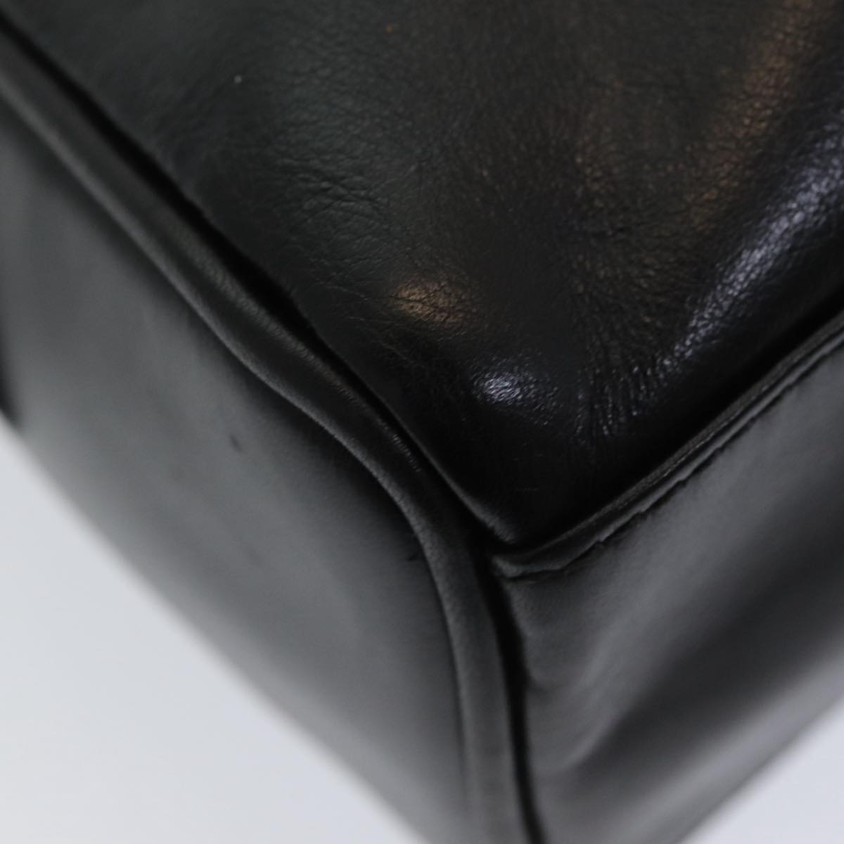 GUCCI Bamboo Hand Bag Leather 2way Black ep5183