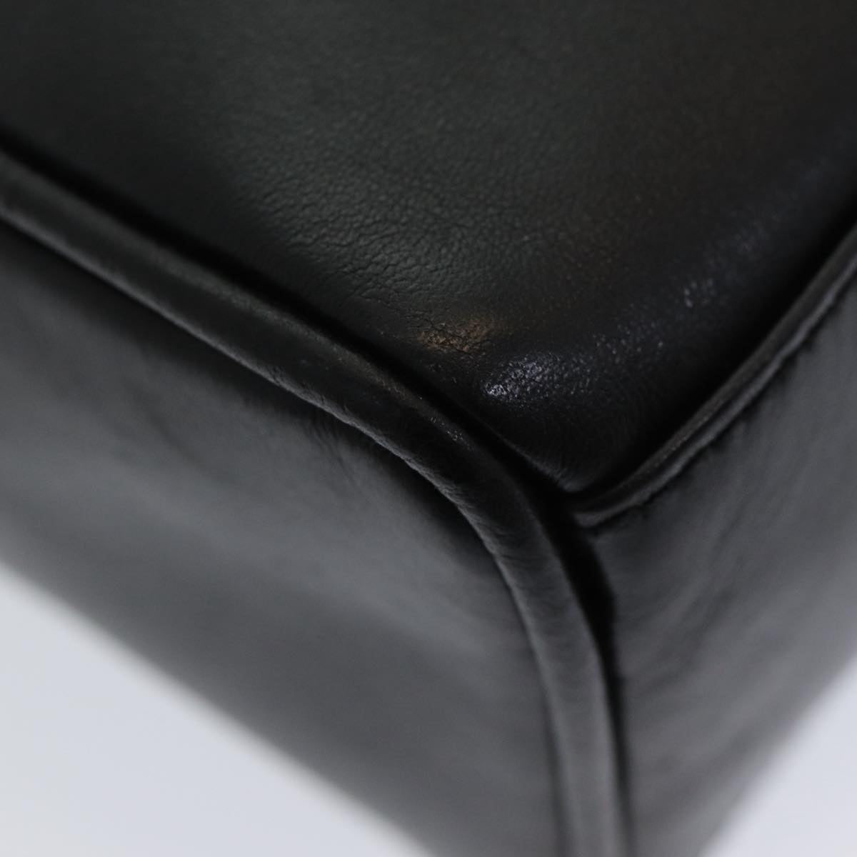 GUCCI Bamboo Hand Bag Leather 2way Black ep5183