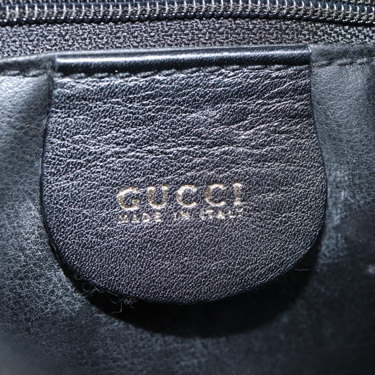 GUCCI Bamboo Hand Bag Leather 2way Black ep5183