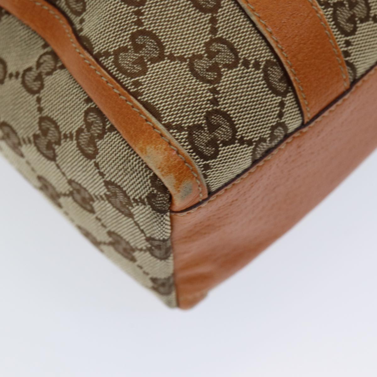 GUCCI GG Canvas Hand Bag Beige Orange ep5192