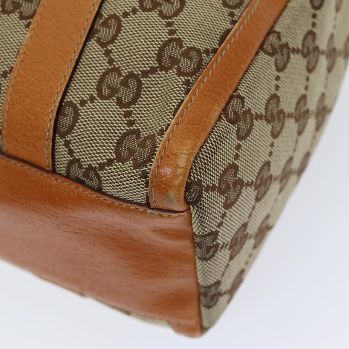 GUCCI GG Canvas Hand Bag Beige Orange ep5192