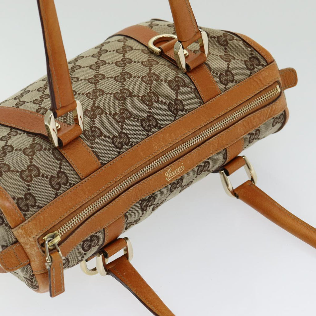 GUCCI GG Canvas Hand Bag Beige Orange ep5192