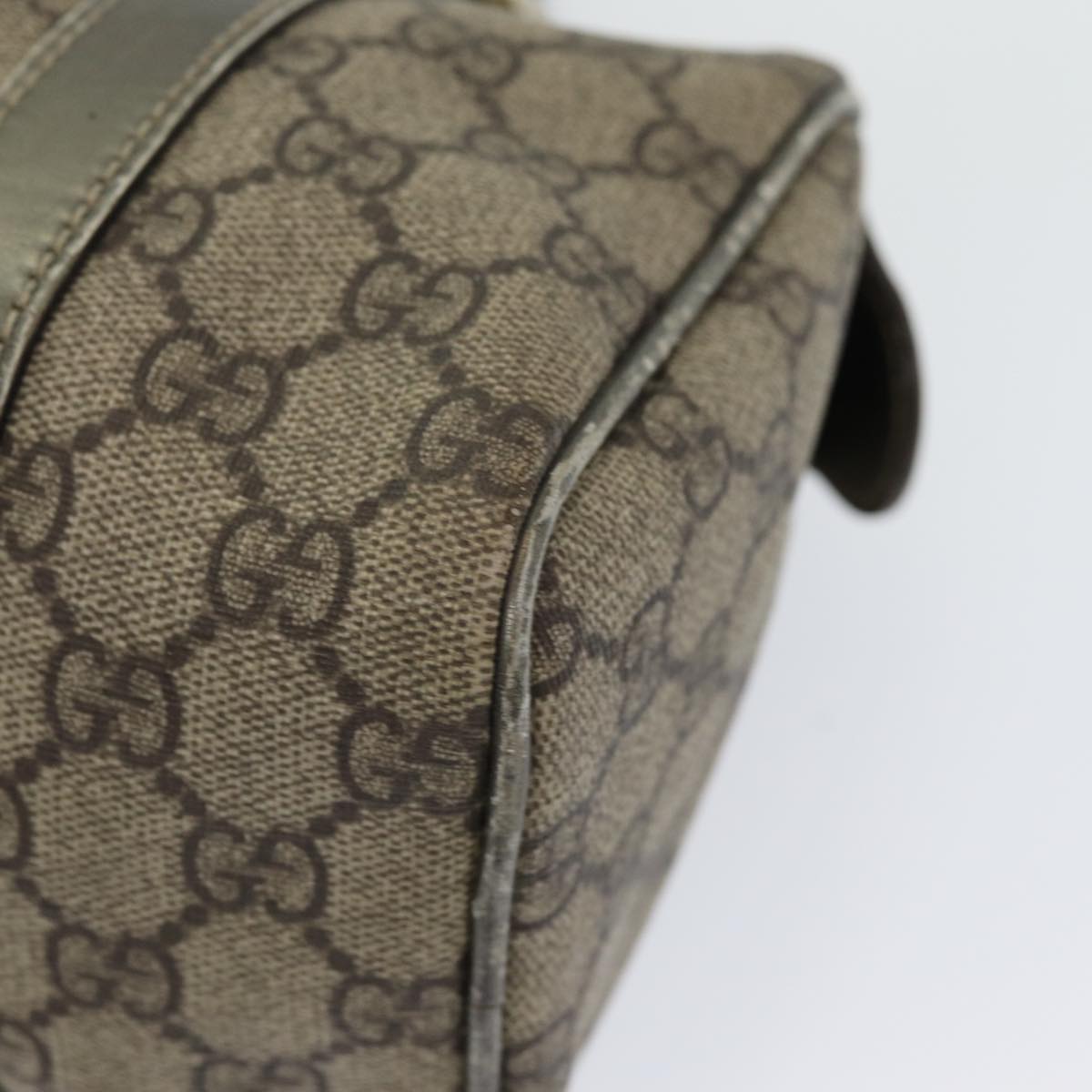 GUCCI GG Canvas Hand Bag Coated Canvas Beige Silver ep5193