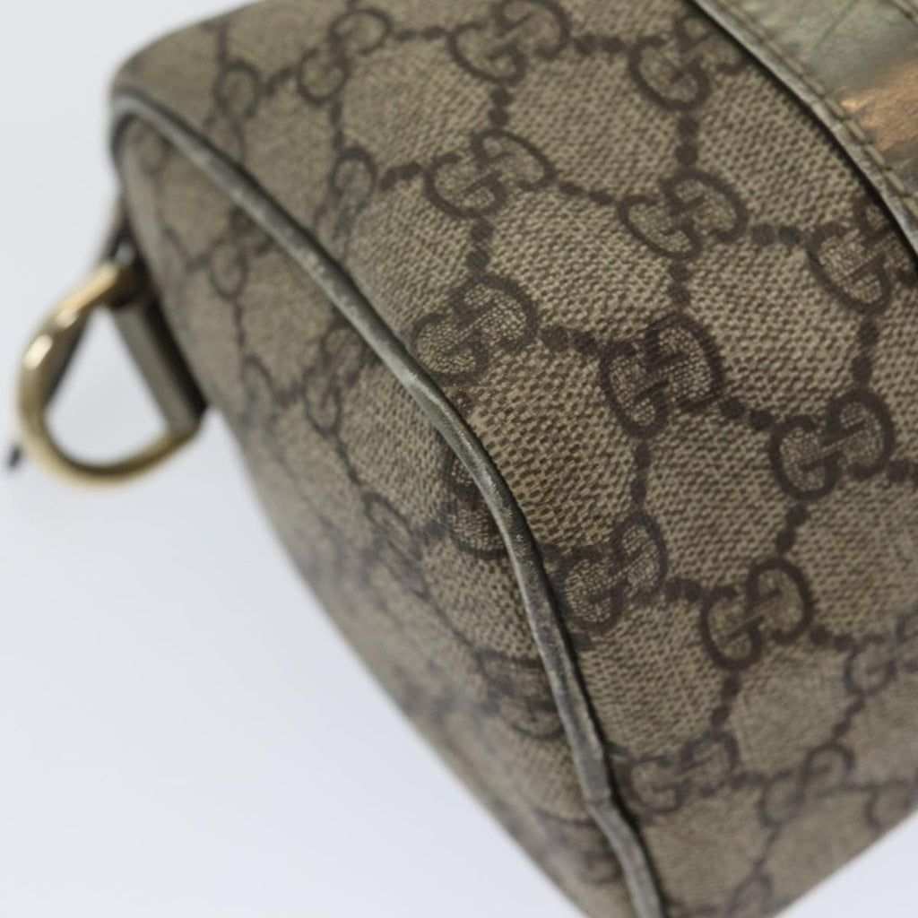 GUCCI GG Canvas Hand Bag Coated Canvas Beige Silver ep5193
