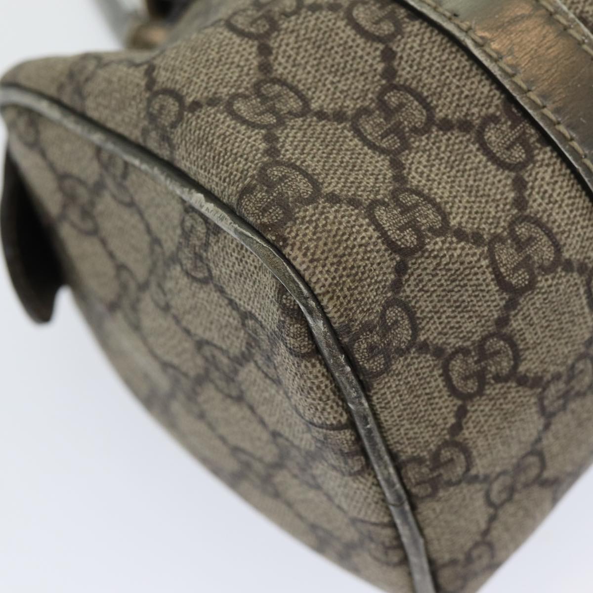GUCCI GG Canvas Hand Bag Coated Canvas Beige Silver ep5193