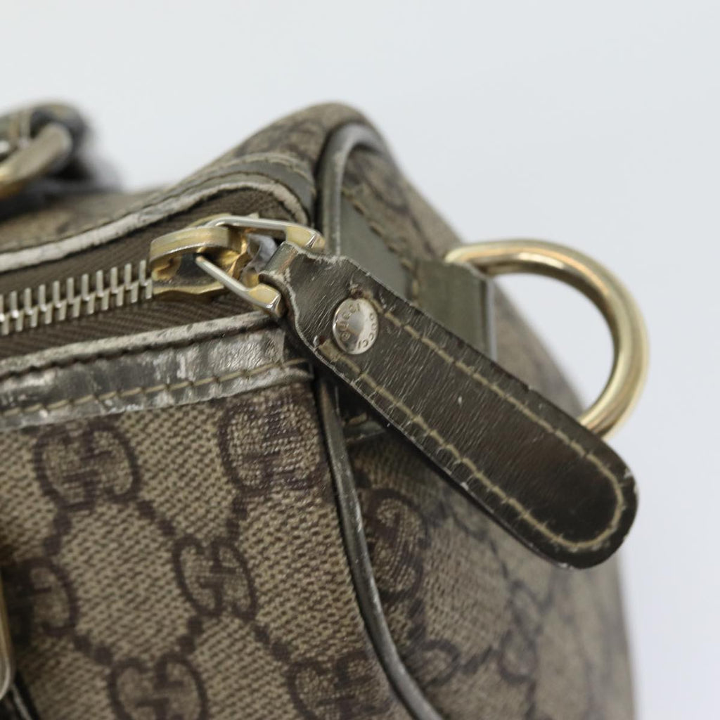 GUCCI GG Canvas Hand Bag Coated Canvas Beige Silver ep5193