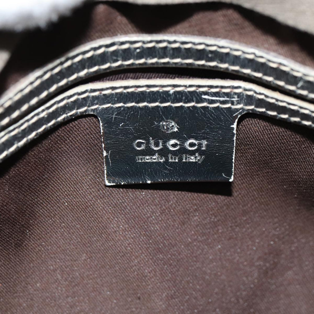 GUCCI GG Canvas Hand Bag Coated Canvas Beige Silver ep5193