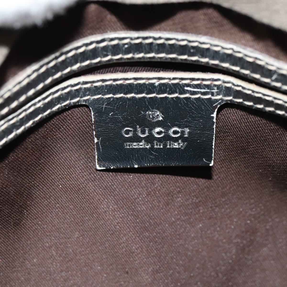 GUCCI GG Canvas Hand Bag Coated Canvas Beige Silver ep5193