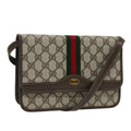 GUCCI GG Canvas Web Sherry Line Shoulder Bag PVC Beige Green Red ep5199