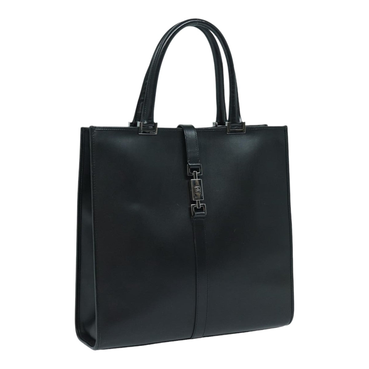 GUCCI Jackie Tote Bag Leather Black Silver 002 1064 3444 ep5206