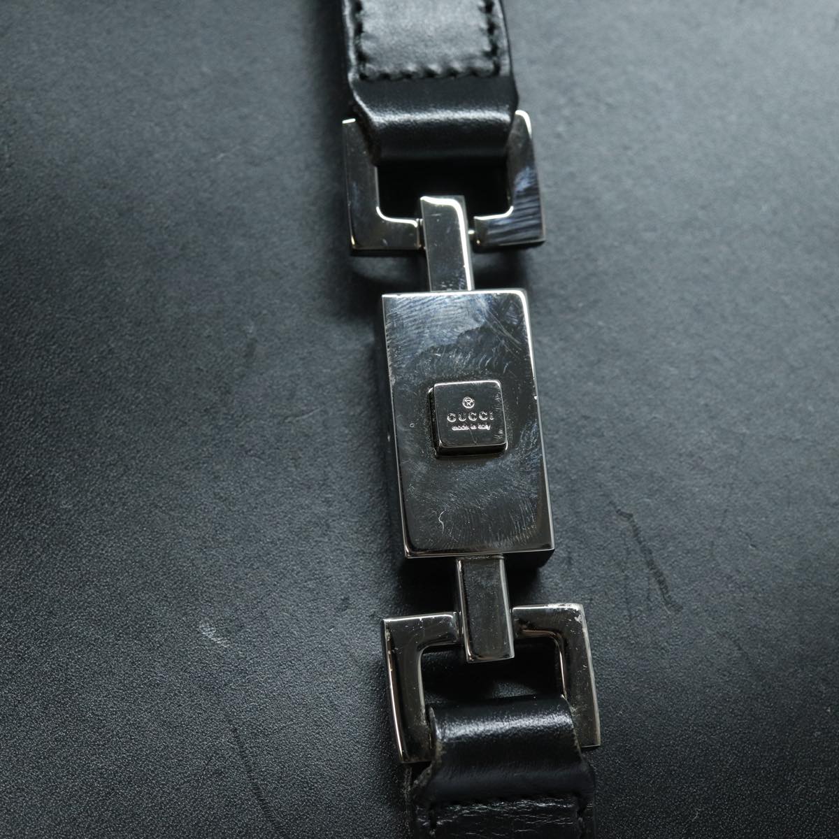 GUCCI Jackie Tote Bag Leather Black Silver 002 1064 3444 ep5206
