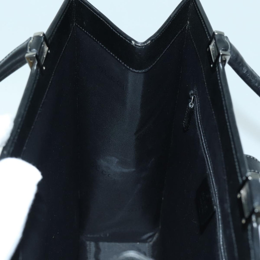 GUCCI Jackie Tote Bag Leather Black Silver 002 1064 3444 ep5206