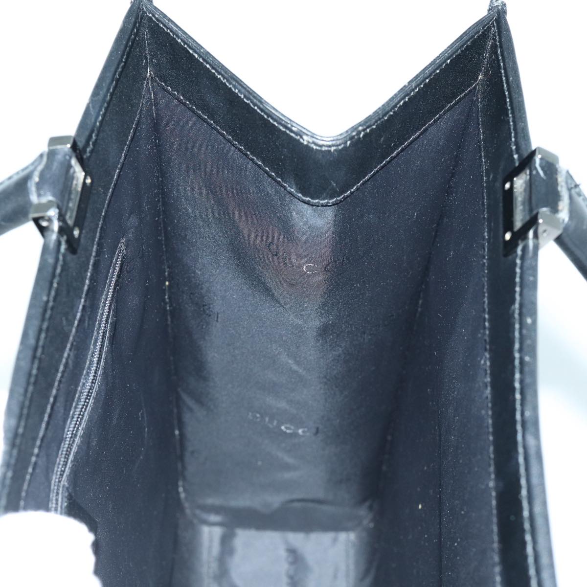 GUCCI Jackie Tote Bag Leather Black Silver 002 1064 3444 ep5206