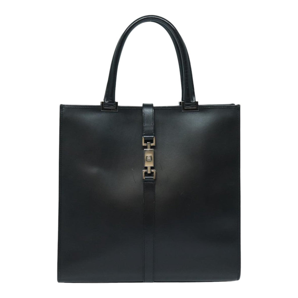 GUCCI Jackie Tote Bag Leather Black Silver 002 1064 3444 ep5206