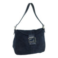 FENDI Mamma Baguette Shoulder Bag Suede Navy Silver ep5217