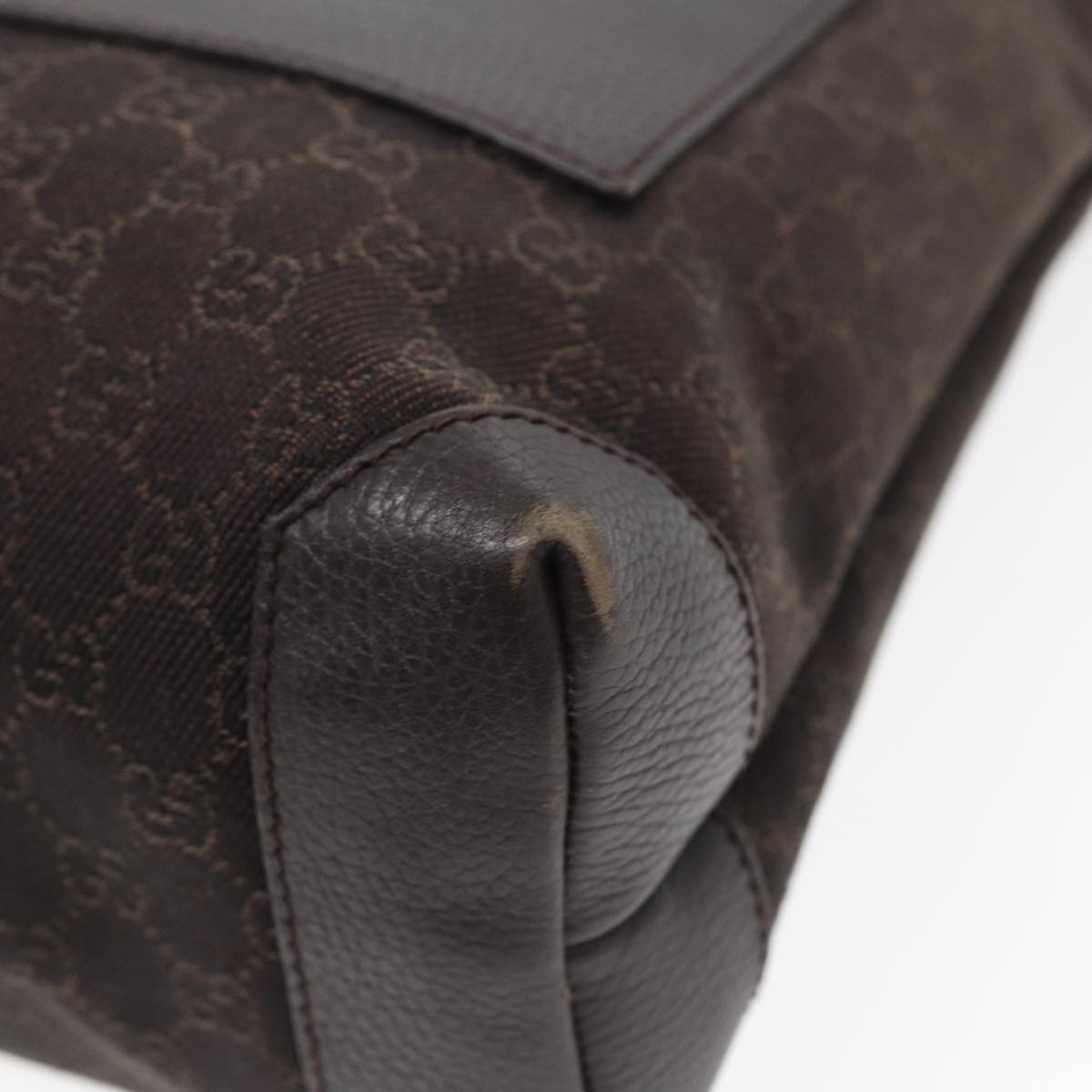 GUCCI GG Canvas Tote Bag Outlet Brown Silver 180450 ep5218