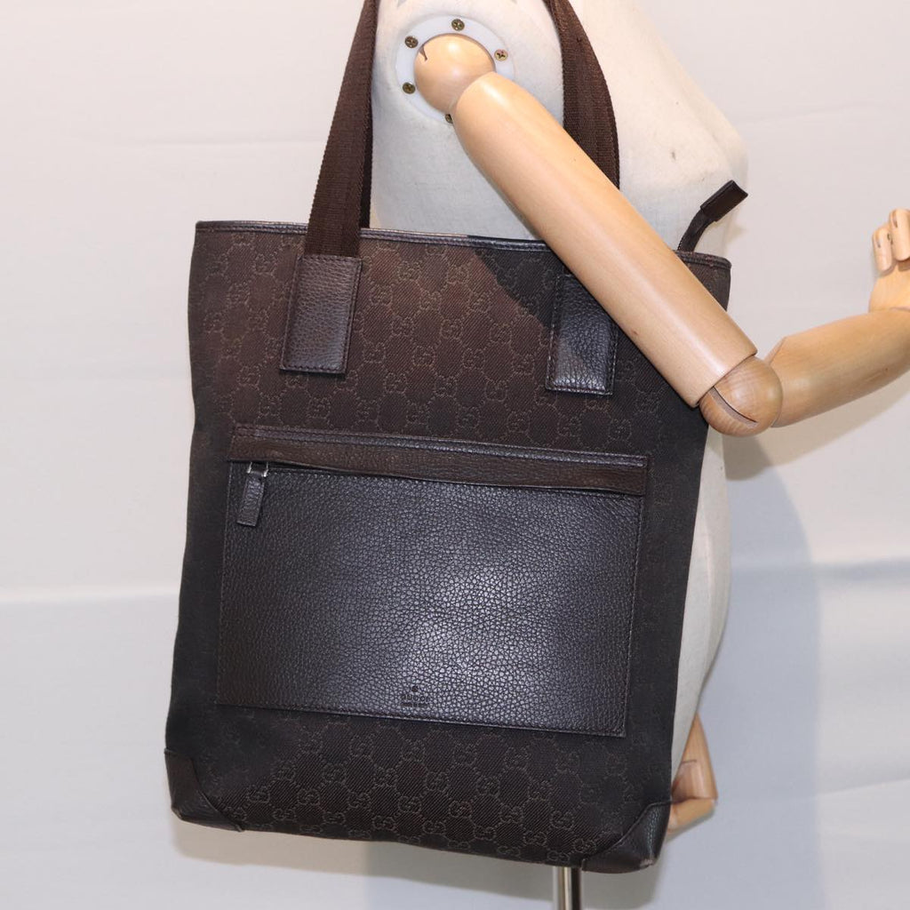 GUCCI GG Canvas Tote Bag Outlet Brown Silver 180450 ep5218