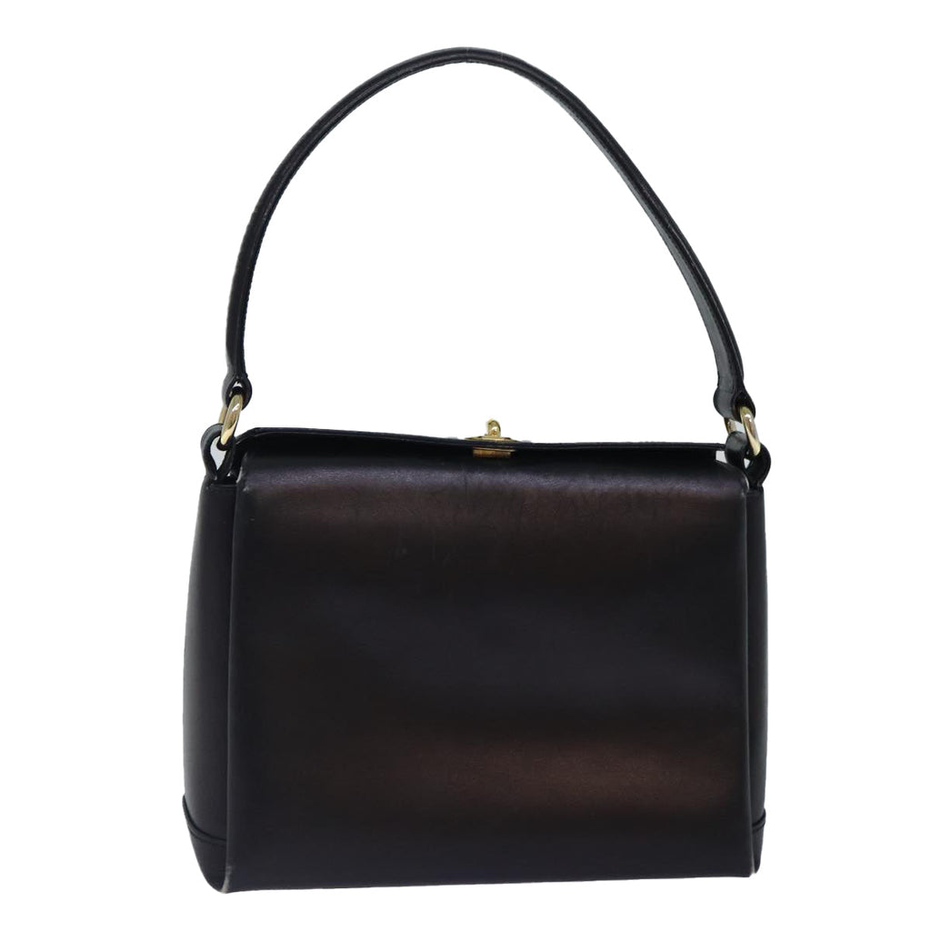 GUCCI Hand Bag Leather Black Gold ep5219