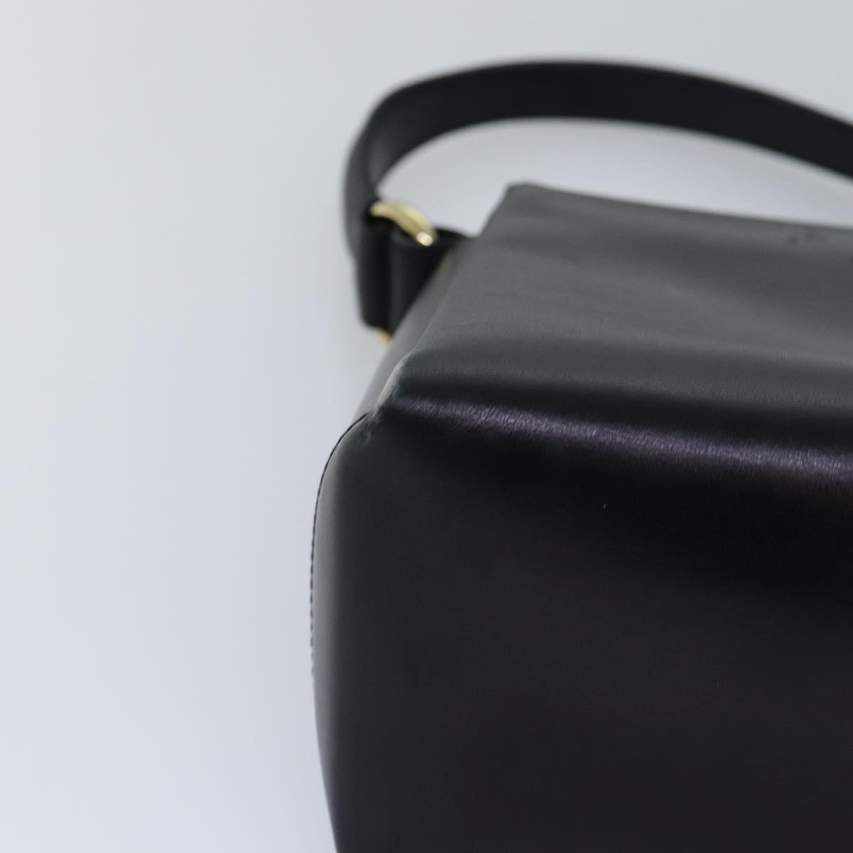 GUCCI Hand Bag Leather Black Gold ep5219