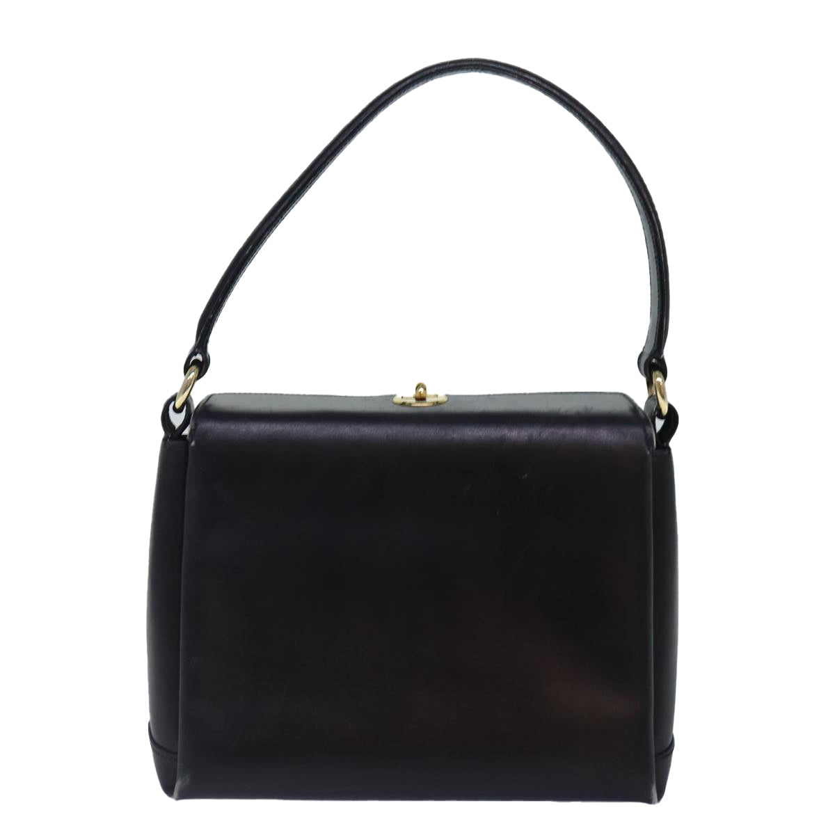 GUCCI Hand Bag Leather Black Gold ep5219