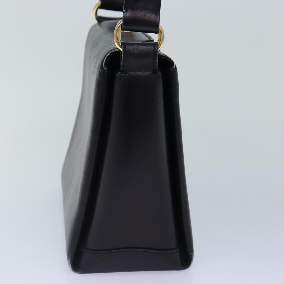 GUCCI Hand Bag Leather Black Gold ep5219
