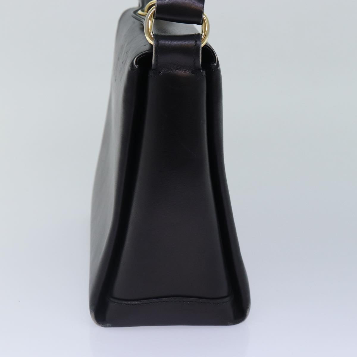 GUCCI Hand Bag Leather Black Gold ep5219