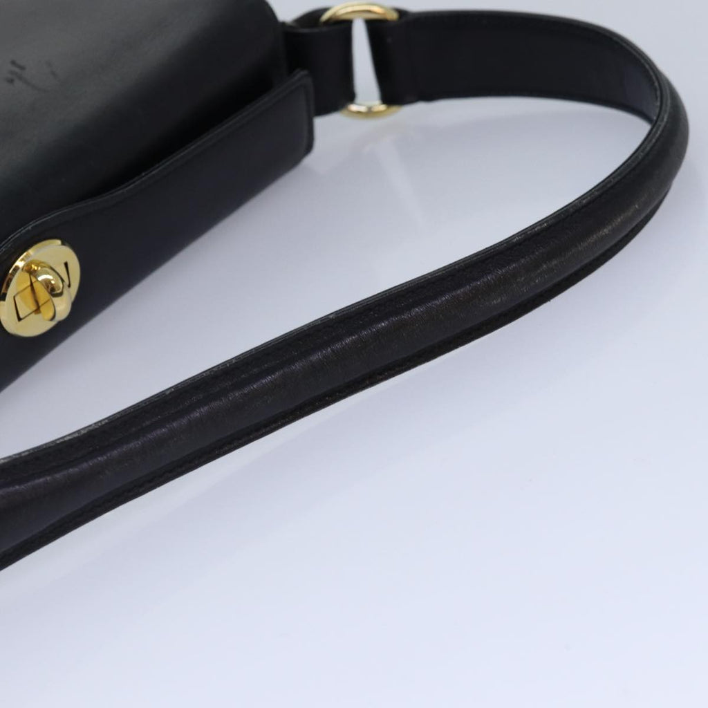 GUCCI Hand Bag Leather Black Gold ep5219