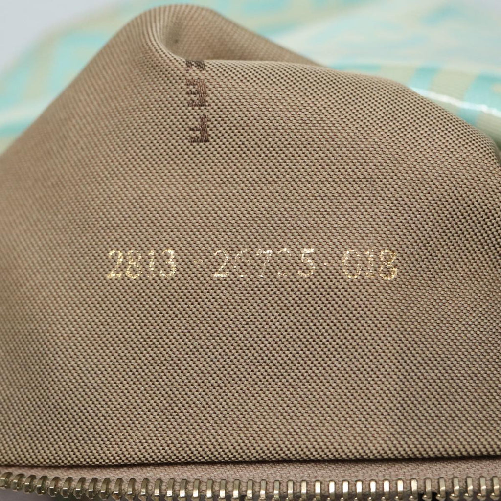 FENDI Zucchino Canvas Mamma Baguette Shoulder Bag Enamel Gold Green ep5220