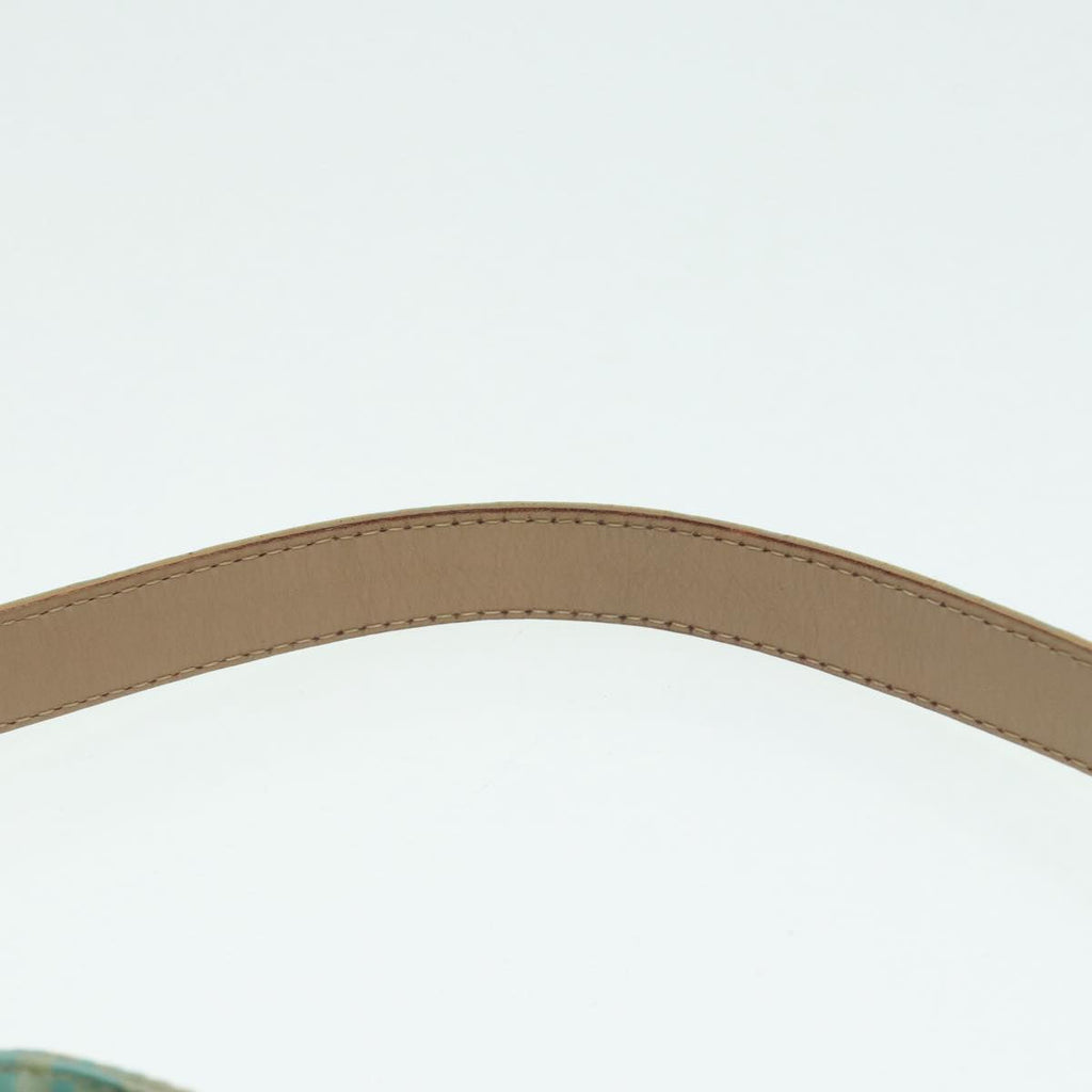 FENDI Zucchino Canvas Mamma Baguette Shoulder Bag Enamel Gold Green ep5220