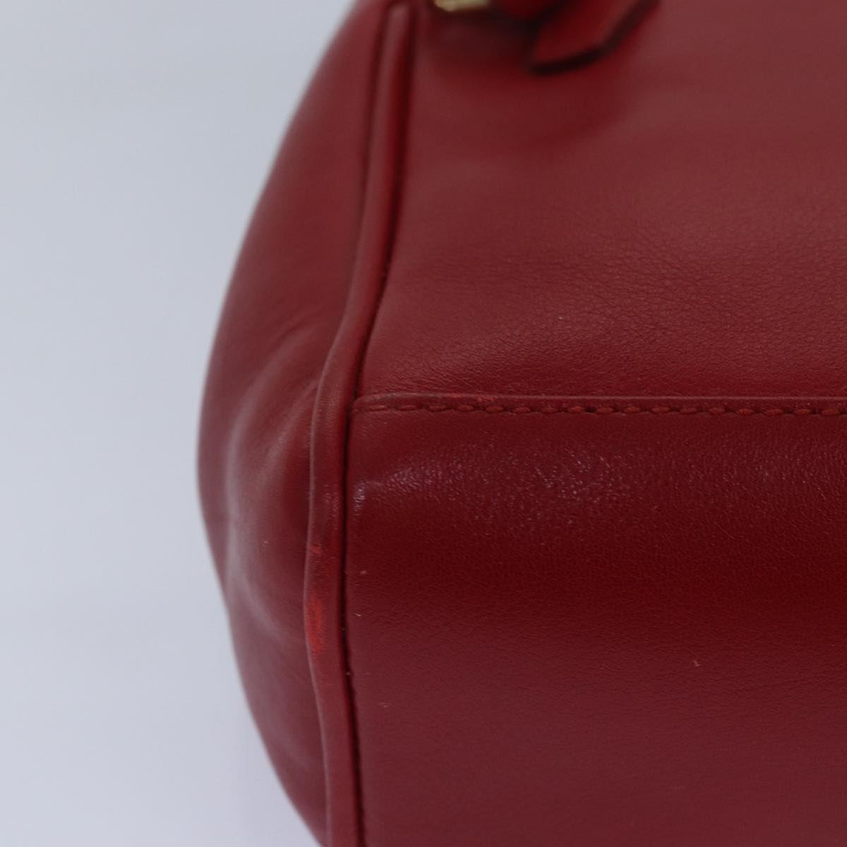 GUCCI Bamboo Hand Bag Leather 2way Red Gold 007 1793 0238 ep5221