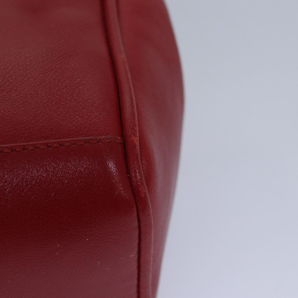 GUCCI Bamboo Hand Bag Leather 2way Red Gold 007 1793 0238 ep5221