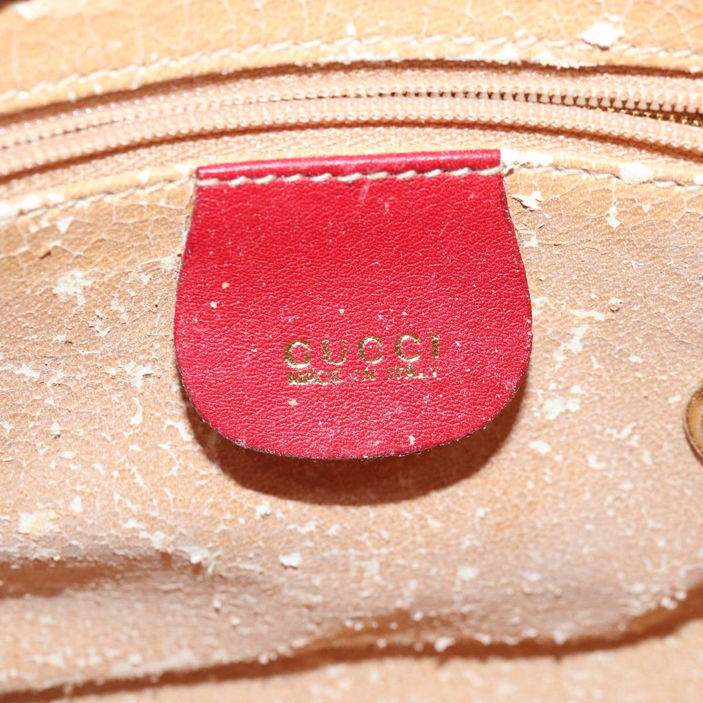 GUCCI Bamboo Hand Bag Leather 2way Red Gold 007 1793 0238 ep5221