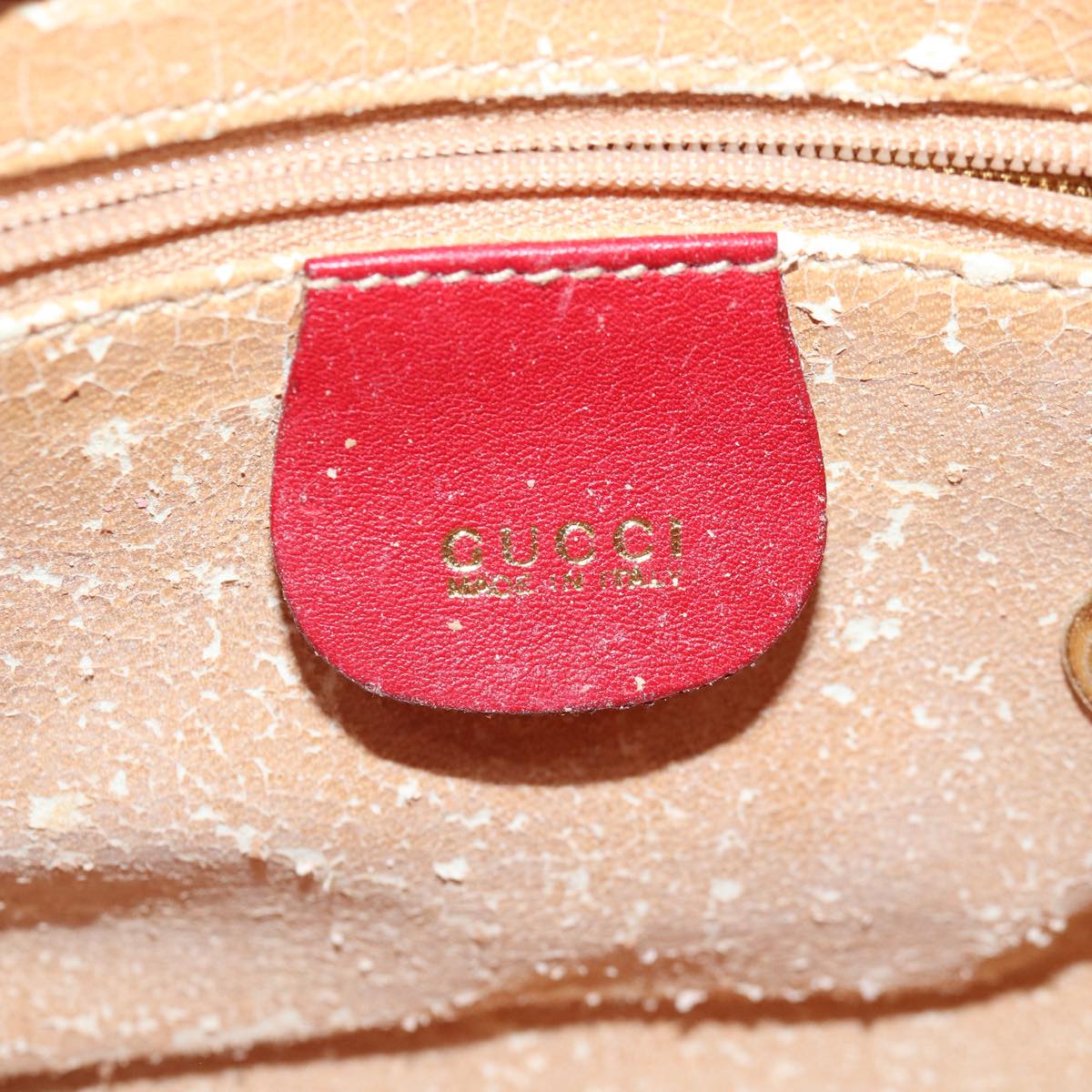GUCCI Bamboo Hand Bag Leather 2way Red Gold 007 1793 0238 ep5221
