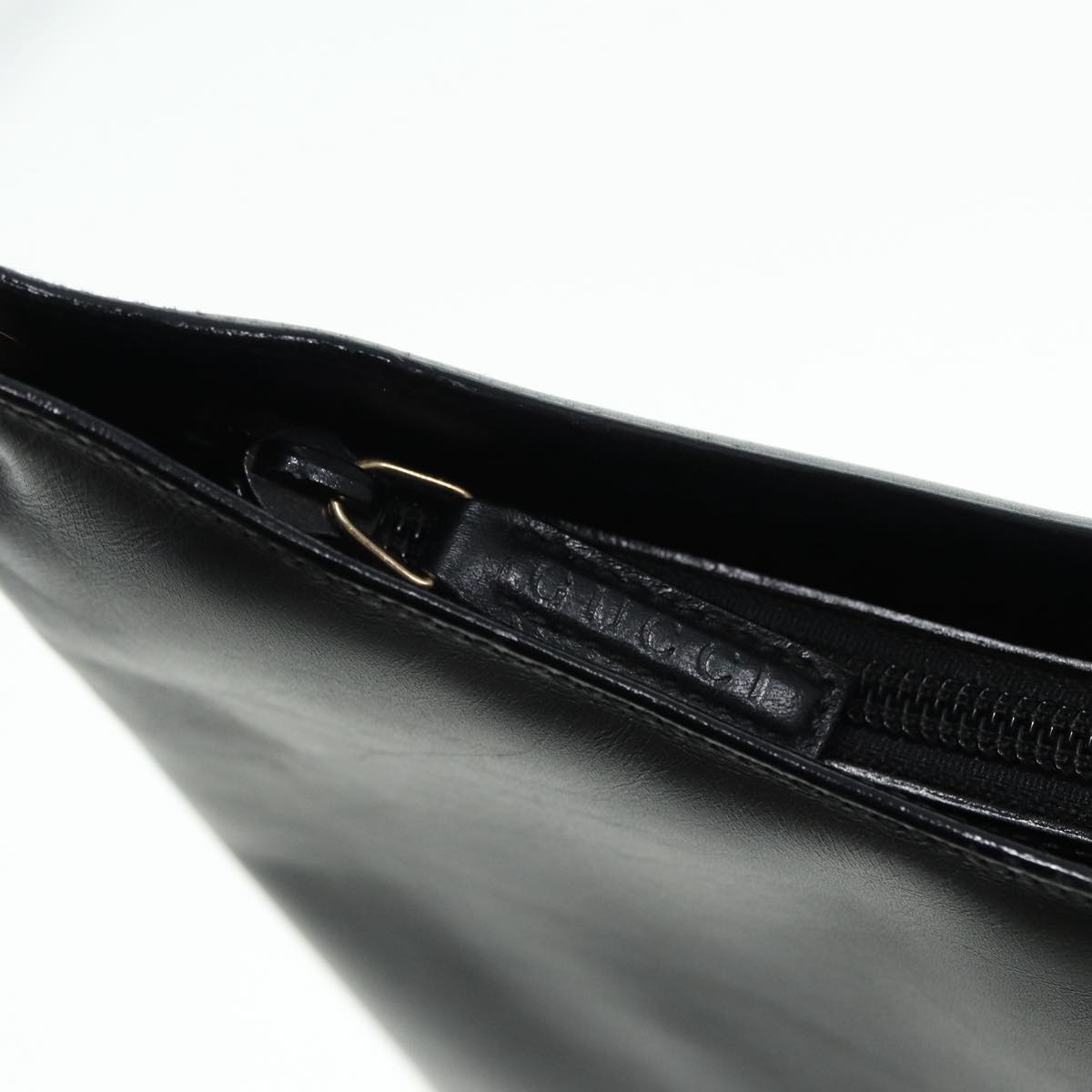 GUCCI Bamboo Shoulder Bag Leather Black Gold 001 3007 ep5224